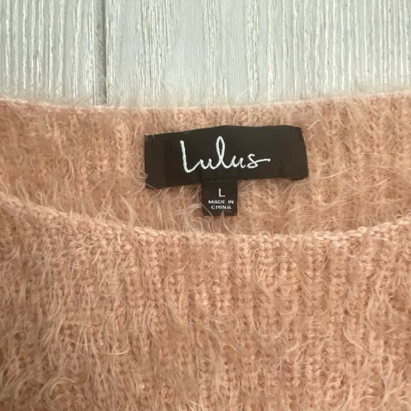 Lulus Women's Dream State Pink Eyelash Knit Cropped Sweater Size Large - Picture 3 of 7